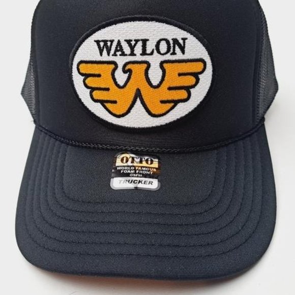 Outlaw Waylon Jennings Foam Trucker Mesh Snapback Cap Hat Embroidered Patch Retr - Picture 1 of 4